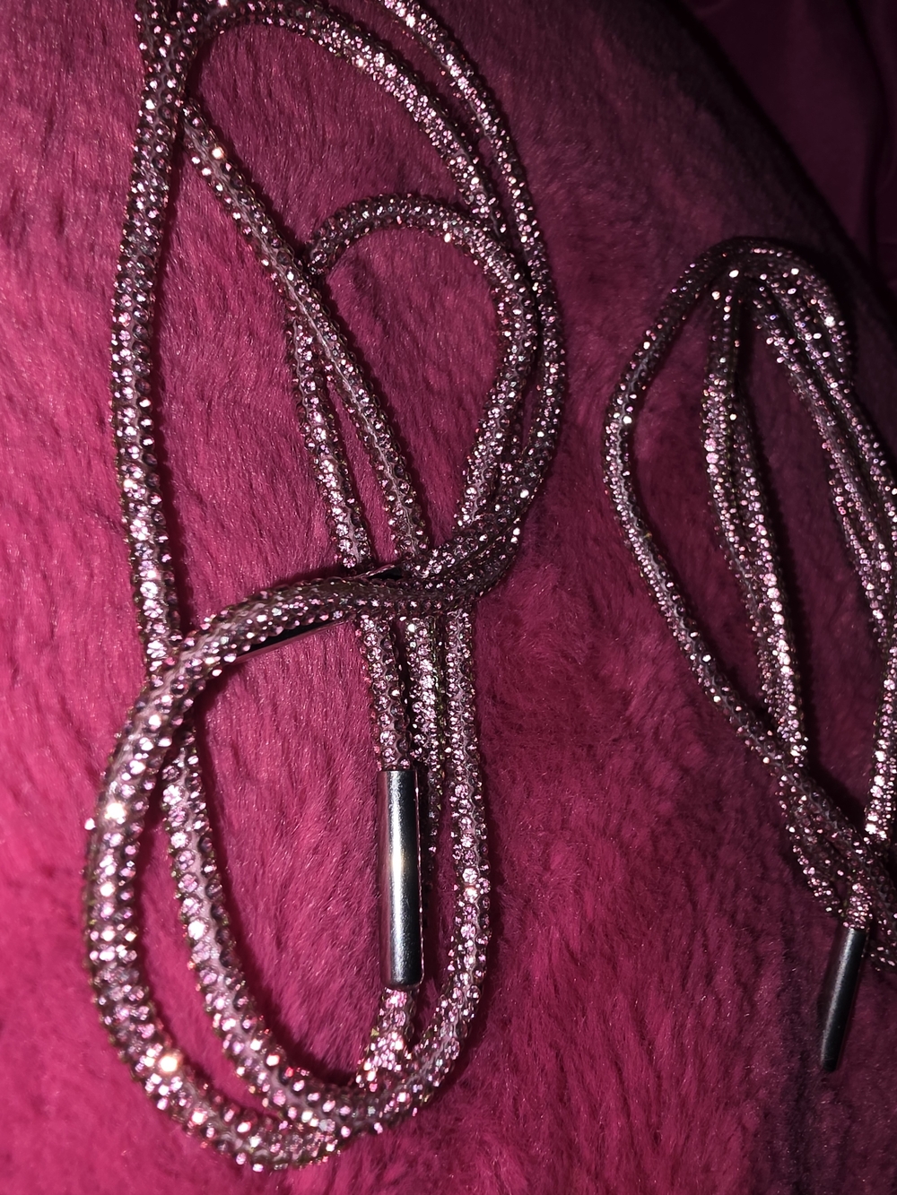 Sparkling Pink Rhinestone shoe laces